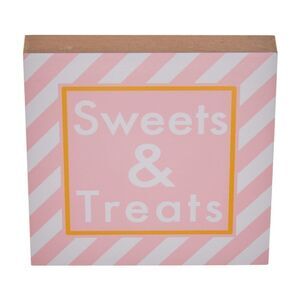 New Sweets & Treats Party Word Block Tabletop Sign NWT
